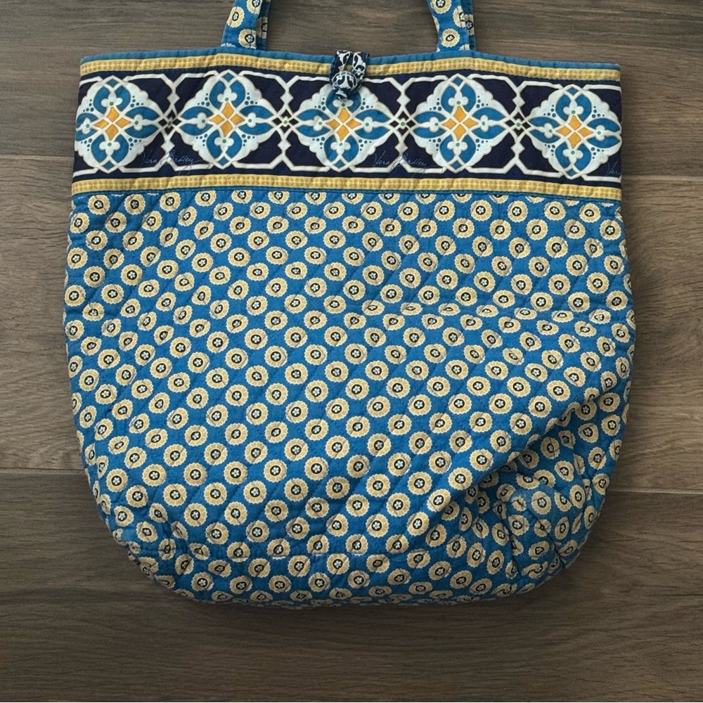 VERA BRADLEY Riviera Blue Mosaic Tote Bag - Picture 2 of 6